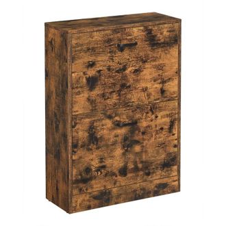 Vasagle Vasagle - Scarpiera con 2 Ante a Ribalta, Divisore Regolabile e Rimovibile, per 12 Paia di Scarpe da Donna o 8 da Uomo, per Ingresso Stretto, 60 x 24