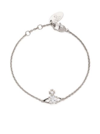 Vivienne Westwood Delicate Silver-Tone Bracelet with Sparkling Stone