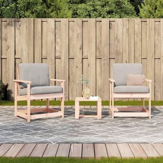 Berkfield Home Beautiful 3 Piece Garden Lounge Set Solid Wood Douglas in Light Brown