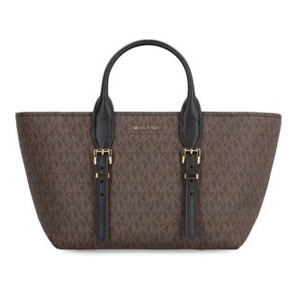 Michael Kors Shopping Bags, female, Brown, ONE SIZE, Moore Small Signature Logo Satchel