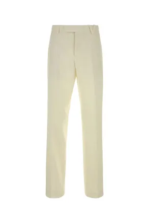 Versace White Flat Front Pants