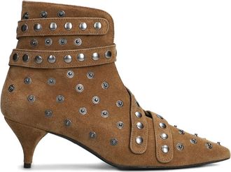 Alchimia studded strap boots - women - Calf Suede/Calf Leather/Calf Leather - 36 - Brown