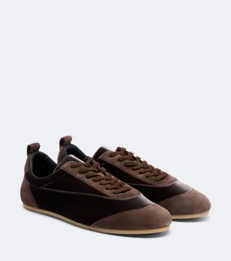 Jil Sander Etage suede-trimmed velvet sneakers