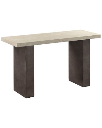 Armen Living Abbey Concrete And Grey Oak Wood Console Table