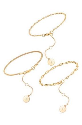 Vince Camuto Set of 3 Stackable Chain Bracelets in Goldtone at Nordstrom Rack