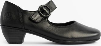 Rieker 41756-00 Womens Mary Jane Shoes Black Leather - Size UK 7.5