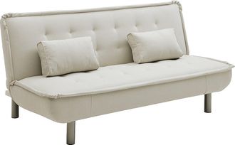 Vente-Unique Sof&aacute; cama clic-clac de tela beige MISHAN