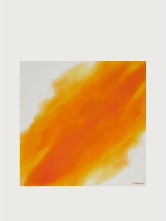 Ferragamo Womens Orange Silk Square Scarf
