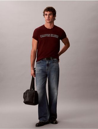 Calvin Klein Mens Varsity Logo Graphic Classic T-Shirt - Red - 2XL