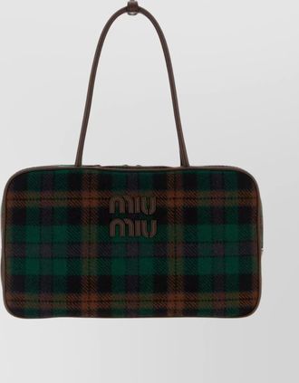 Miu Miu rectangular plaid shoulder bag with dual handles