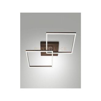 Fabas Luce Fabas - bard plafoniera corten L.65X65CM 2 luci a led 3000K - 52W - 5180 lm dimmerabile c/acc