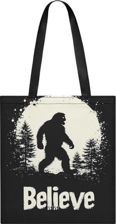Generic Bigfoot Believe Womens Tote Casual Shopping Bag Lightweight Shoulder Bags Hobos Handbag for Work Travel Daily 35x40cm