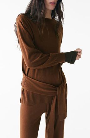 Mango Knot Detail Sweater in Caramel at Nordstrom, Size X-Small