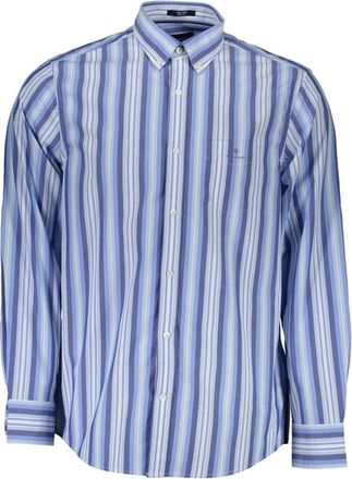 GANT Blauw Overhemd Met Lange Mouwen - Heren - Casual Overhemden - Blauw - M - Katoen - Overhemden