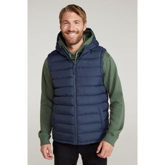 Mountain Warehouse Heren Seizoenen Gewatteerd Gilet met Capuchon (Marine)