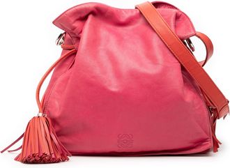 Loewe Womens Pre-owned Bicolor Nappa Flamenco Tassel 30 Crossbody - Poppy Leather - One Size
