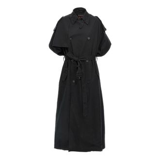 Balenciaga Jassen, Dames, Zwart, ONE Size, Katoen, Stole Trenchcoat