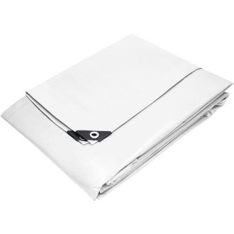 ECD Germany Lona De Protecci&oacute;n Impermeable Con Ojales 6x12m 72m&sup2; 260g/m&sup2; Polietileno Blanco Resistente Contra Moho Y Rayos Uv Cubierta Multiusos Ideal Para Mueble
