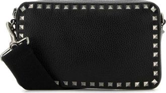 Valentino Garavani Black Leather Rockstud Crossbody Bag