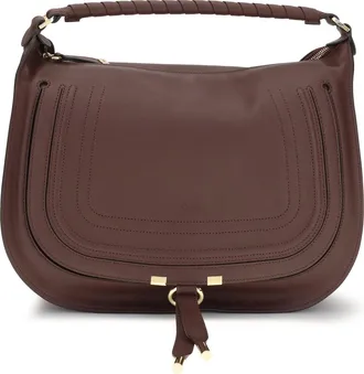 Chlo&eacute; Womens Shoulder Bag Marcie Dark Velvet Calfskin Calf Leather