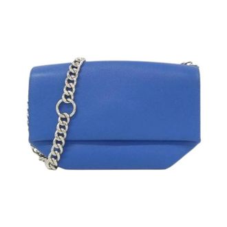 Herm&egrave;s Pre-owned Opli Chain Taurillon Veau Schoudertas - Dames - Pre-owned - Blauw - Maat: ONE Size Leer