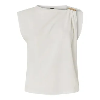 Pinko Sleeveless Tops, female, White, Size: L Sleeveless Tops