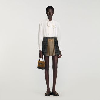 Sandro Falda corta plisada a cuadros