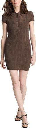 Kenneth Cole Variegated Rib Cap Sleeve Polo Dress