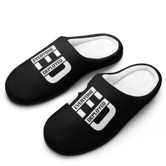 Generic Remember Everyone Deployed Funny Mens Slippers Cotton Warm House Shoes Memory Foam Sandals Print Size 7-14