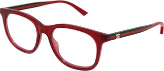 Gucci Glasses, female, Red, Size: 53 MM Square Frame Sunglasses