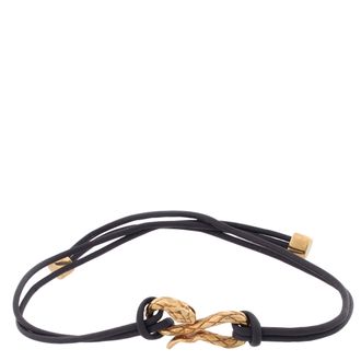 Roberto Cavalli Braided Leather Snake Bracelet