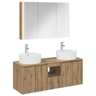 vidaXL Juego De Muebles De Ba&ntilde;o 4 Uds. Roble Artisan Vidaxl