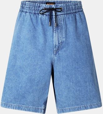 HUGO BOSS Mens Denim Bermuda Shorts with Metal Drawcord in Bright Blue 439 - Size 2XL