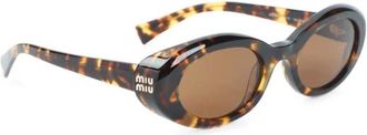 Miu Miu Sunglasses, female, Brown, Size: ONE SIZE MU 09Ws Oval Sunglasses