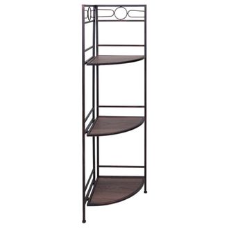 Wanderlust Deco Estanter&iacute;a rinconera de madera y metal negra 50x36x126