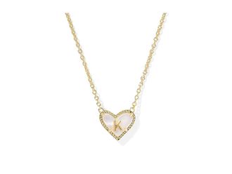 Kendra Scott Heart Letter M Short Pendant Womens Necklace Womens Necklace K, Brass/Gold-Plated