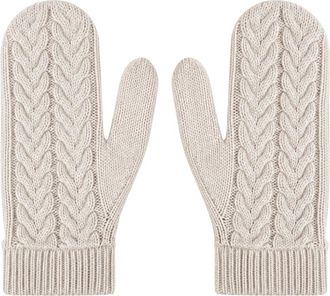 Max Mara Albany Mittens - unisex - Handschoenen - Beige - M - Wol - Accessoires