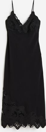 H&M Slipkleid mit Spitze - Schwarz