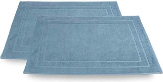 OEM Tapis De Bain - 100 % Algod&oacute;n - 50 X 70 Cm - 700 G/m2 - Secado R&aacute;pido - Absorbente - Pack De 2 - Azul Tormenta
