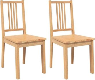 vidaXL Sillas de comedor 2 uds madera maciza natural caucho Vidaxl