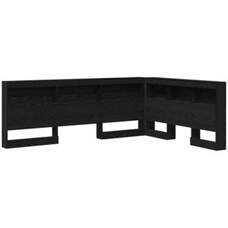 vidaXL Cabecera De Almacenamiento Con Estante Roble Negro 135 Cm Vidaxl