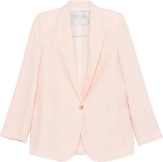 Forte_Forte Chic Linnen Jas - Dames - Blazers - Roze - S - Linnen - Jassen