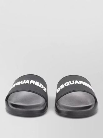Dsquared2 logo slide sandal open toe flat sole