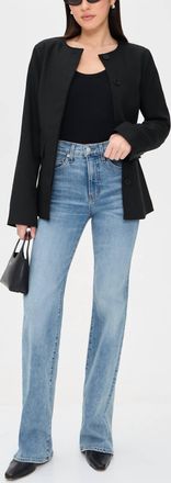 Veronica Beard Crosbie High Rise Wide Leg Jeans In Rebel Stone