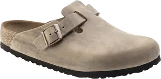 Birkenstock Boston Soft Footbed Clog in Dark Brown Oiled Leather Men Slip-On