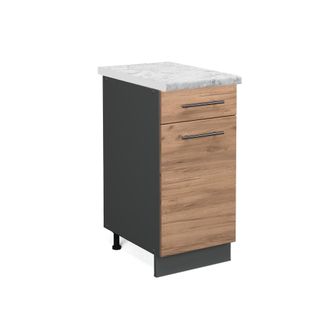 Vicco Mueble Bajo De Cocina Fame-line, Roble Dorado, 40 Cm, Et M&aacute;rmol, Vicco