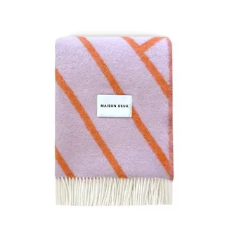 Maison Deux Blanket Lines Pink / Apple 4.25 X 6.5Ft in Light/pastel Purple at Nordstrom, Size Medium