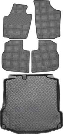OEM Juego De Alfombrillas De Goma Para Coche Y Alfombrilla Para Maletero Para Seat Toledo Iv Sed&aacute;n (2013)