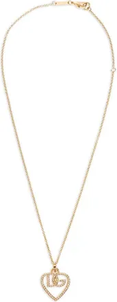 Dolce & Gabbana Collana Con Pendente Logo Di Strass-Donna