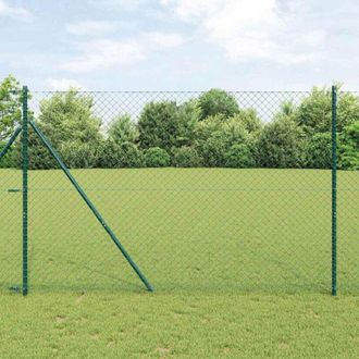 vidaXL Valla De Eslabones De Cadena Con Postes Verde 1.6 X 10 M Acero Vidaxl